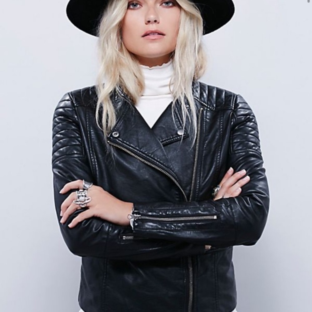 Free people vegan leather jacket